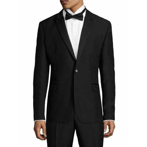 BLK DNM Black Wool Tuxedo Blazer Size 50 EU